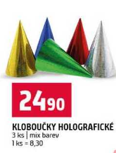 KLOBOUČKY HOLOGRAFICKÉ 3 ks