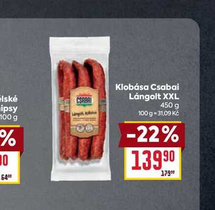 Klobása Csabai Lángolt XXL 450 g
