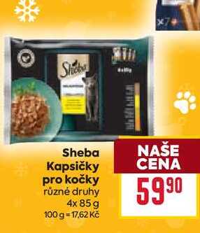 Sheba Kapsičky pro kočky různé druhy 4x 85 g