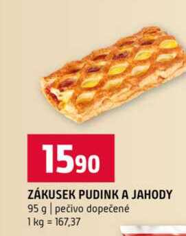 ZÁKUSEK PUDINK A JAHODY 95 g pečivo dopečené