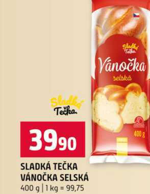SLADKÁ TEČKA VÁNOČKA SELSKÁ 400 g 