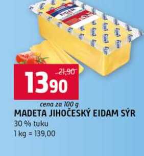 MADETA JIHOČESKÝ EIDAM SÝR 30% tuku 100g