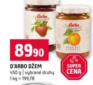 D'ARBO DŽEM SUPER 450 g vybrané druhy