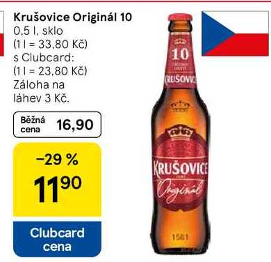 Krušovice Originál 10, 0.5 l, sklo 