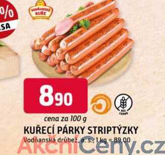 KUŘECÍ PÁRKY STRIPTÝZKY 100g