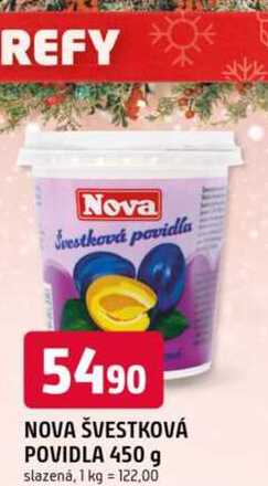NOVA ŠVESTKOVÁ POVIDLA 450 g slazená