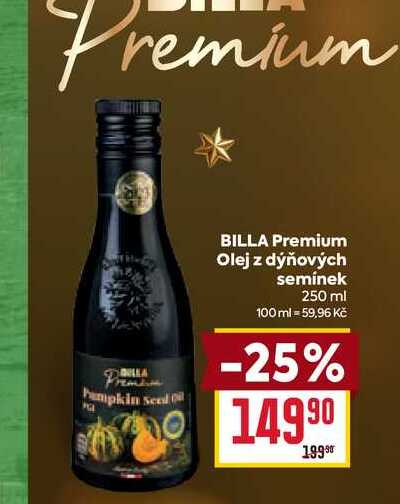 BILLA Premium Olej z dýňových semínek 250 ml 