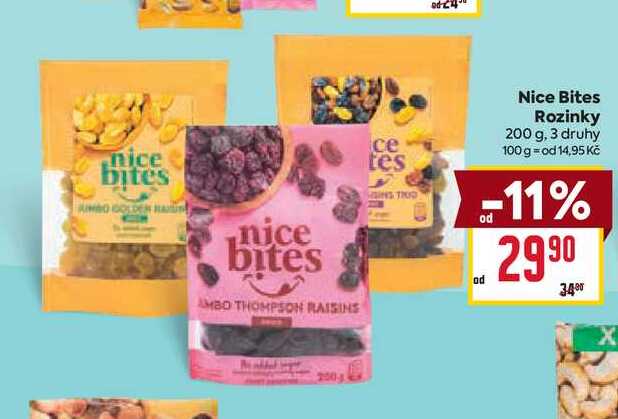 Nice Bites Rozinky 200 g