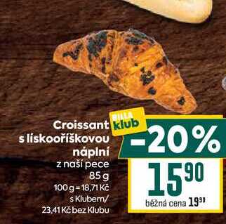 Croissant s lískooríškovou náplní 85g