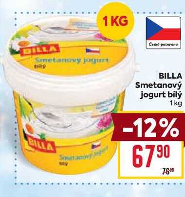 BILLA Smetanový jogurt bílý 1kg