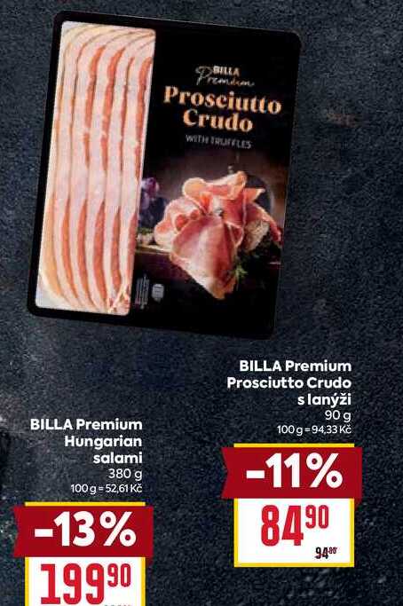 BILLA Premium Prosciutto Crudo s lanýži 90g