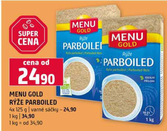 MENU GOLD RÝŽE PARBOILED 4x 125 g varné sáčky  