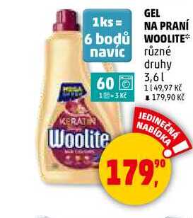 GEL NA PRANÍ WOOLITE, 3,6 l