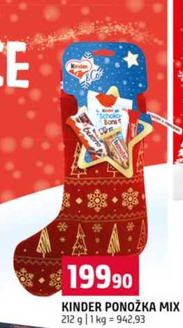 KINDER PONOŽKA MIX 212 g