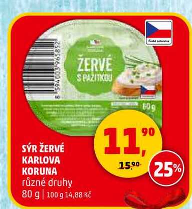 SÝR ŽERVÉ KARLOVA KORUNA, 80 g 