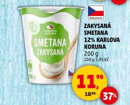 ZAKYSANÁ SMETANA 12% KARLOVA KORUNA, 200 g