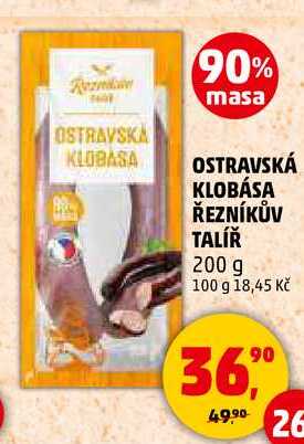 OSTRAVSKÁ KLOBÁSA ŘEZNÍKŮV TALÍŘ, 200 g