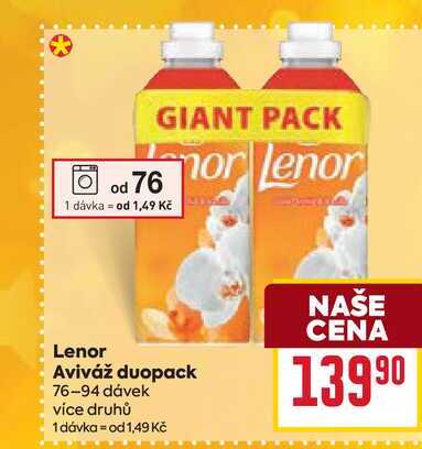 Lenor Aviváž duopack 76-94 dávek 