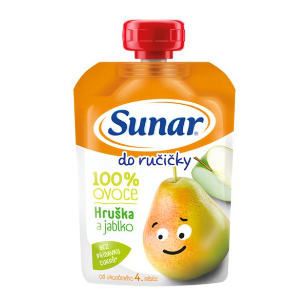 Sunar Do ručičky, ovocná kapsička hruška, jablko 4m+