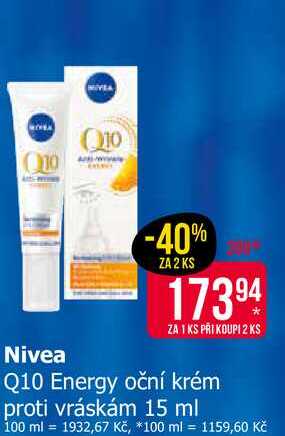 Q10 Energy oční krém proti vráskám 15 ml