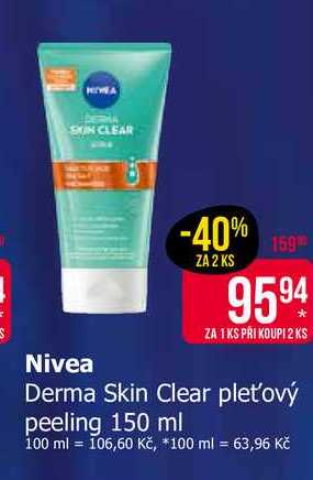 Nivea Derma Skin Clear pleťový peeling 150 ml 