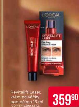 ĽOréal Revitalift Laser, krém na váčky pod očima 15 ml