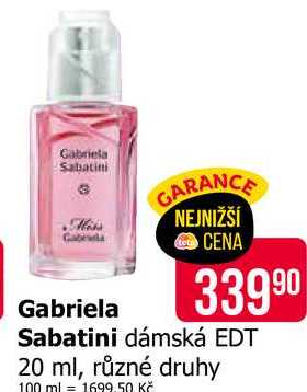 Gabriela Sabatini dámská EDT 20 ml, různé druhy