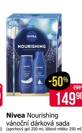 Nivea Nourishing vánoční dárková sada (sprchový gel 250 ml, tělové mléko 250 ml)