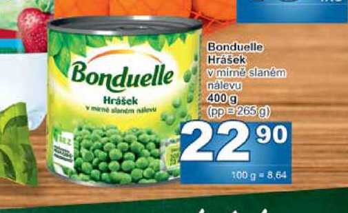 Bonduelle Hrášek V mimě slaném nálevu 400 g