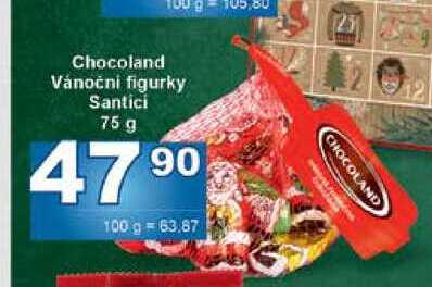 Chocoland Vánoční figurky Santici 75 g