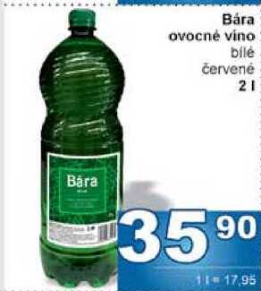 Bára ovocné vino bílé červené 2l