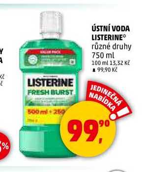 Listerine ústní voda, 750 ml