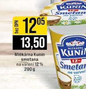 Mlékárna Kunin smetana na vařeni 12% 200g 