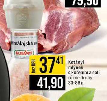 Kotányi mlýnek s kořením a soli různé druhy 33-88 g