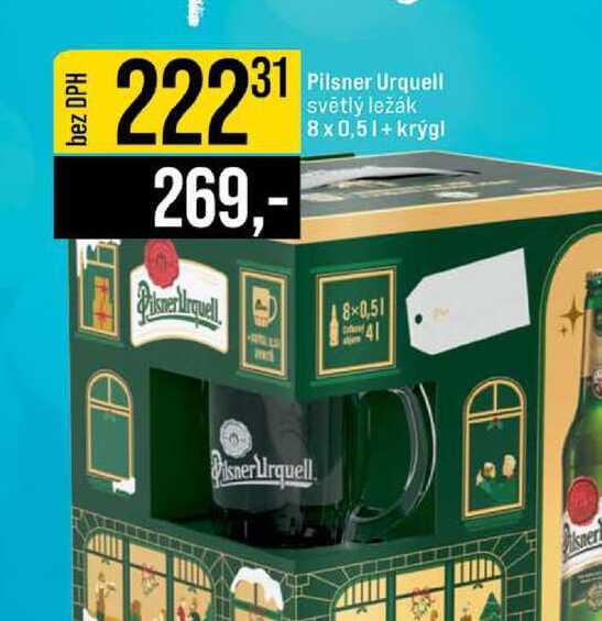 Pilsner Urquell světlý ležák 8x0,5l+krýgl 8x0,5l