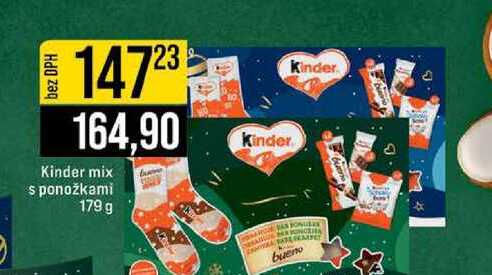 Kinder mix s ponožkami 179 g 