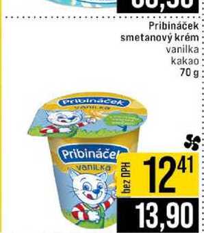 Pribináček smetanový krém vanilka kakao 70 g 