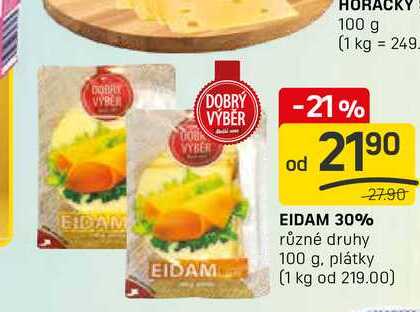 EIDAM 30% různé druhy 100g