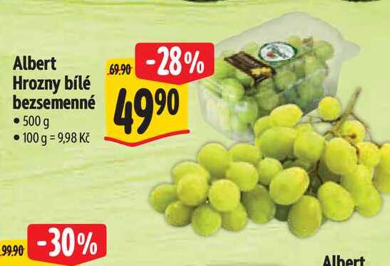 Albert Hrozny bílé bezsemenné 500 g 
