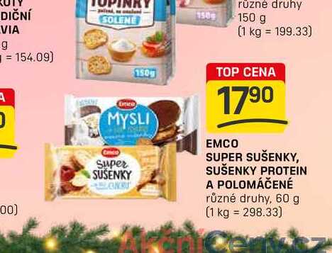 EMCO SUPER SUŠENKY, SUŠENKY PROTEIN A POLOMÁČENÉ různé druhy, 60 g