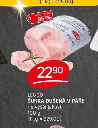 ŠUNKA DUŠENÁ V PÁŘE nejvyšší jakost 100 g 