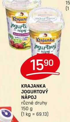 KRAJANKA JOGURTOVÝ NÁPOJ různé druhy 150 g 