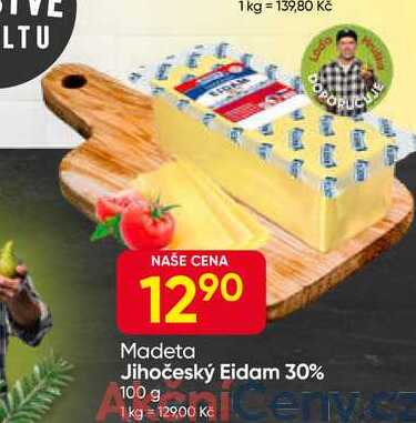 Madeta Jihočeský Eidam 30% 100 g 