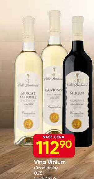 Vina Vinium různé druhy 0,75l