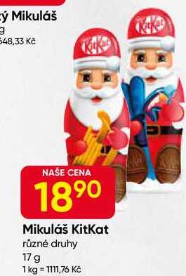 KitKat Mikuláš různé druhy 17 g 