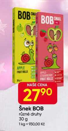 Šnek BOB různé druhy 30 g