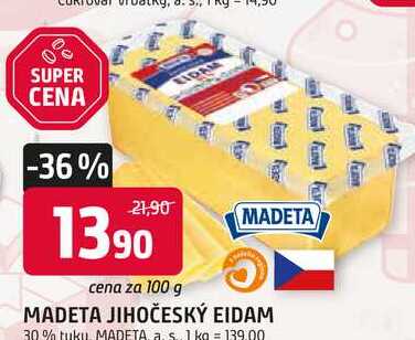 MADETA JIHOČESKÝ EIDAM 30% tuku 100g