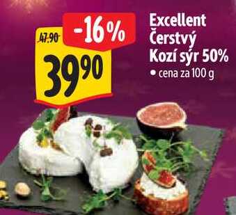  Excellent Čerstvý Kozí sýr, cena za 100 g