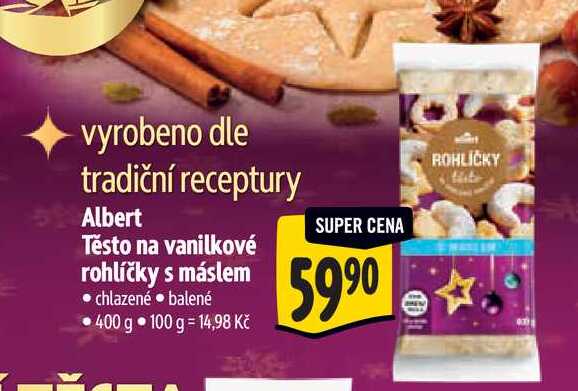  Albert Těsto na vanilkové rohlíčky s máslem  400 g