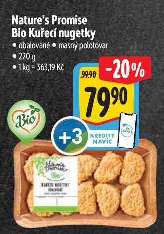 Nature's Promise Bio Kuřecí nugetky, 220 g
